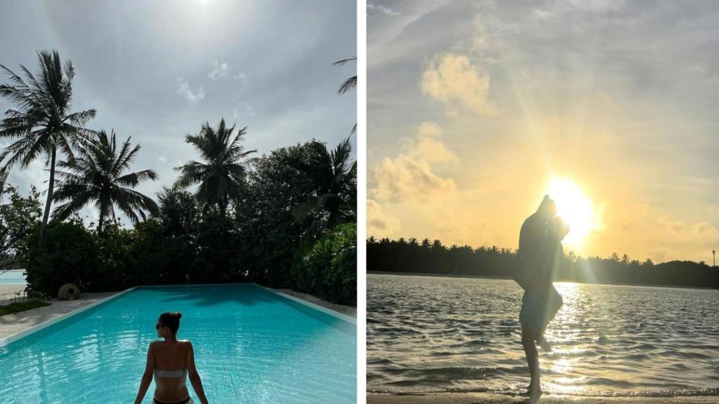 La pareja ha compartido momentos idílicos al atardecer.
