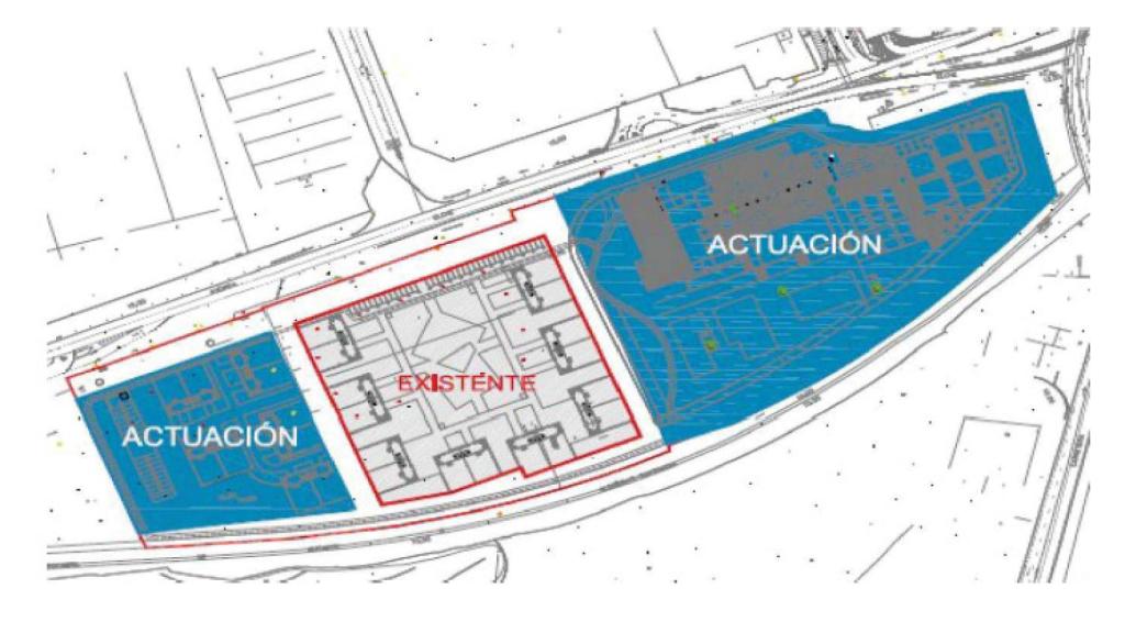 El nuevo matadero, sobre plano.
