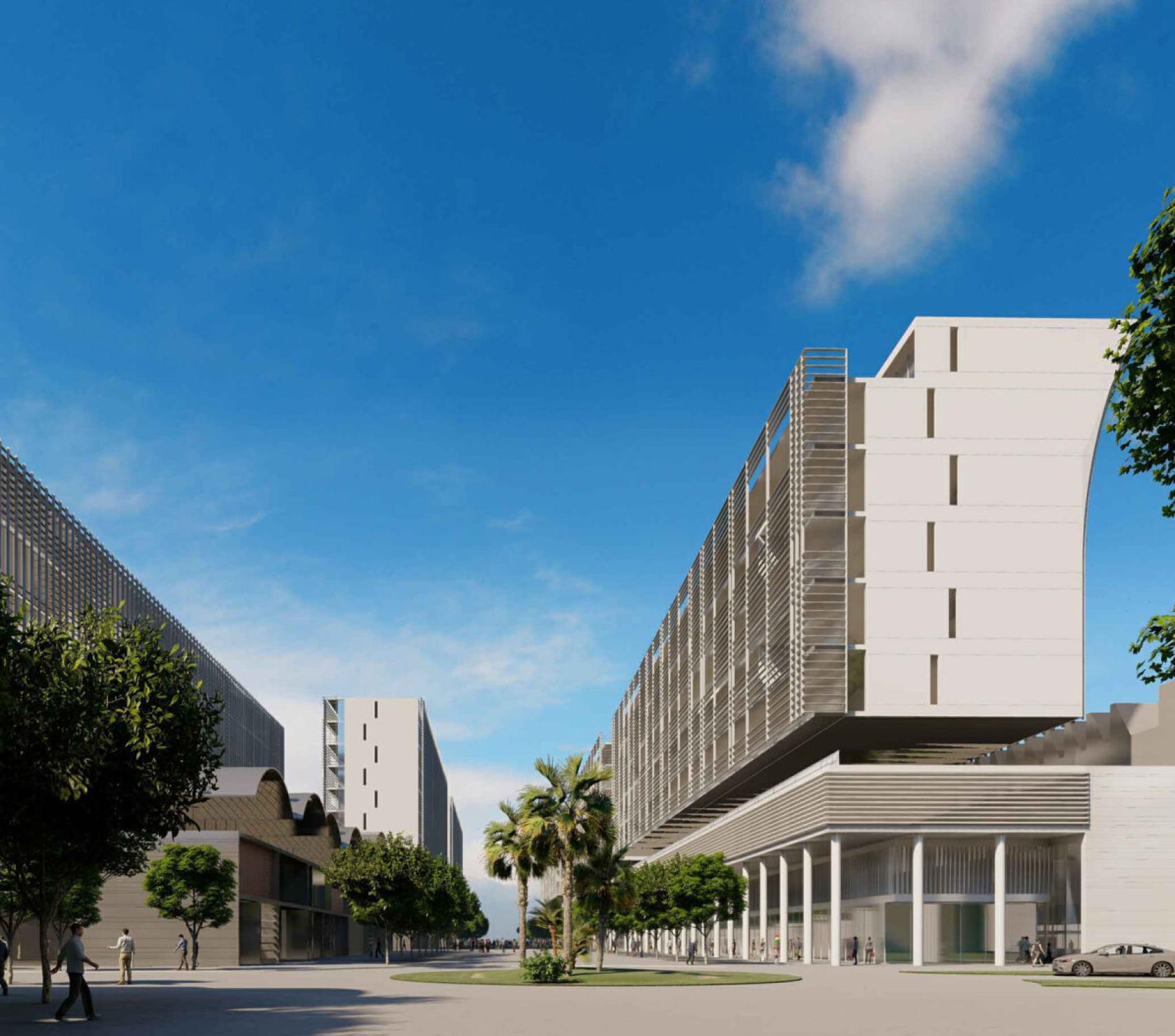 Infografía de algunos de los edificios de oficinas planteados.