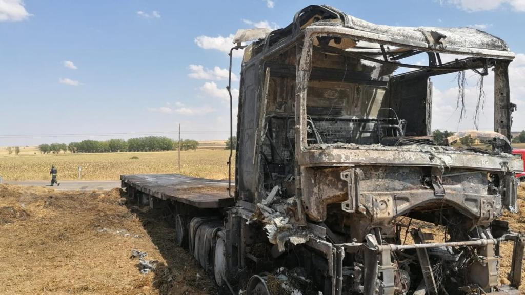 Estado del camión calcinado