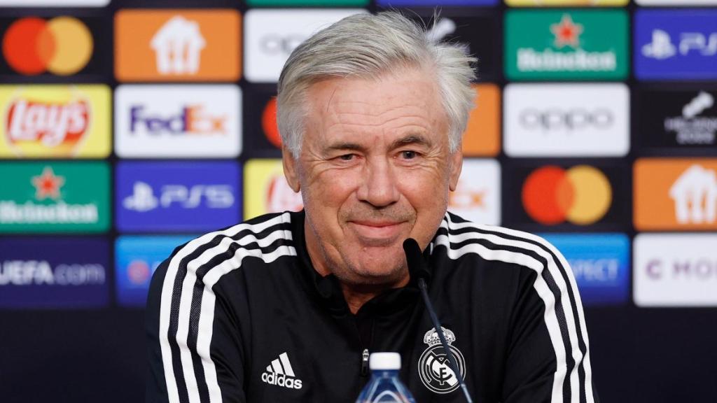Carlo Ancelotti, en rueda de prensa del Real Madrid