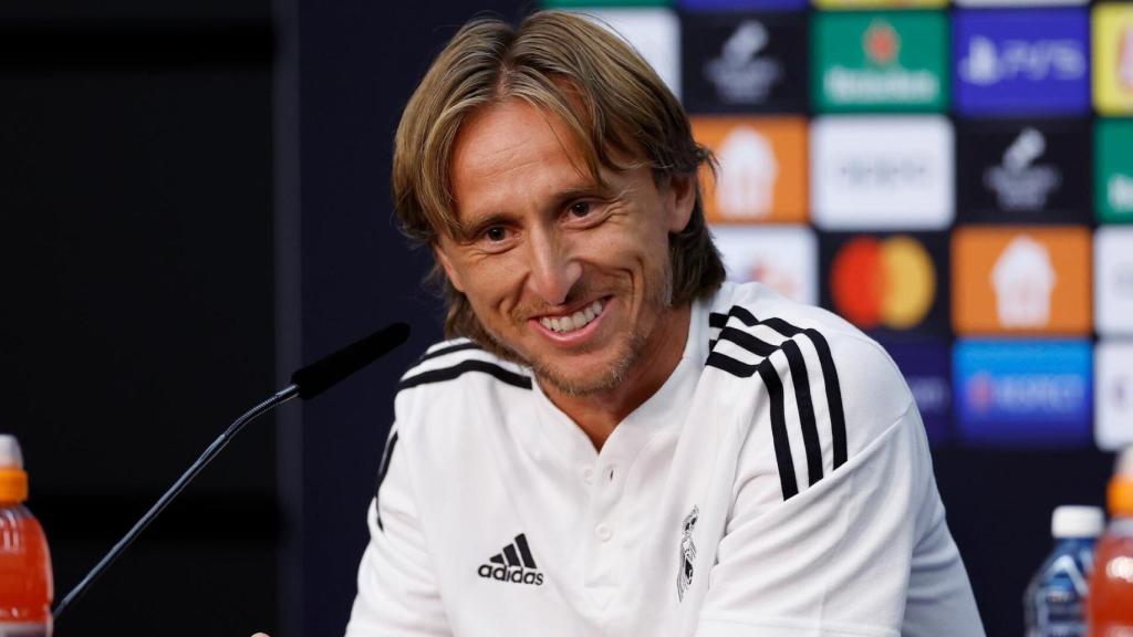 Luka Modric en rueda de prensa.