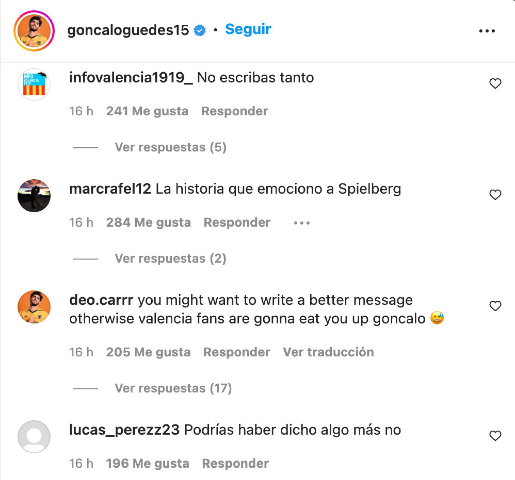 Las respuestas a la despedida de Gonçalo Guedes