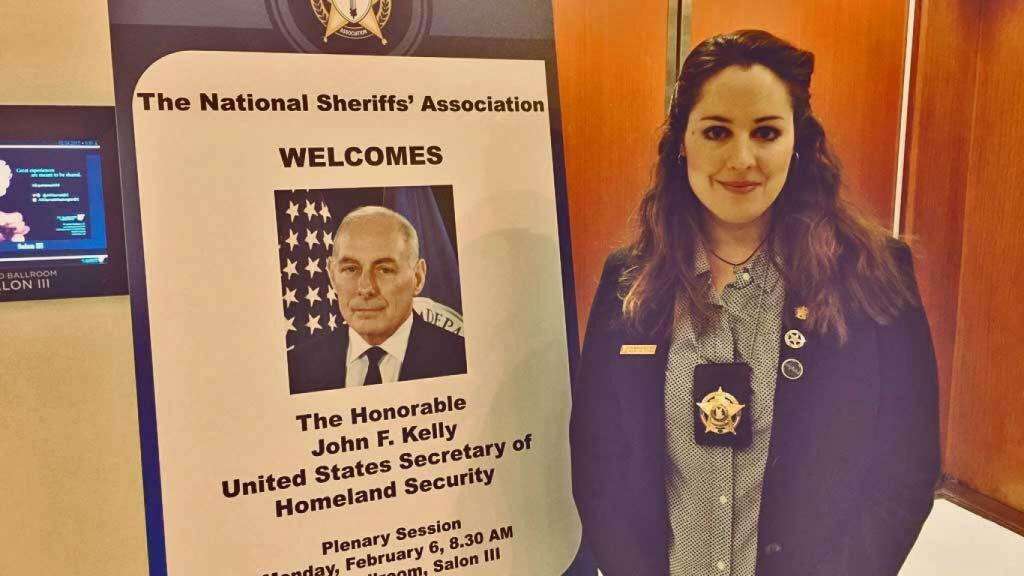 Nuria Querol durante una de la reuniones de la Asociación Nacional de Sheriffs.