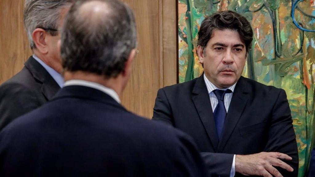 El consejero de Transportes e Infraestructuras de la Comunidad de Madrid, David Pérez, durante la reunión de la Conferencia Sectorial de Transportes.