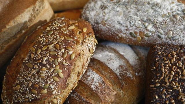 Varios bollos de pan integral.