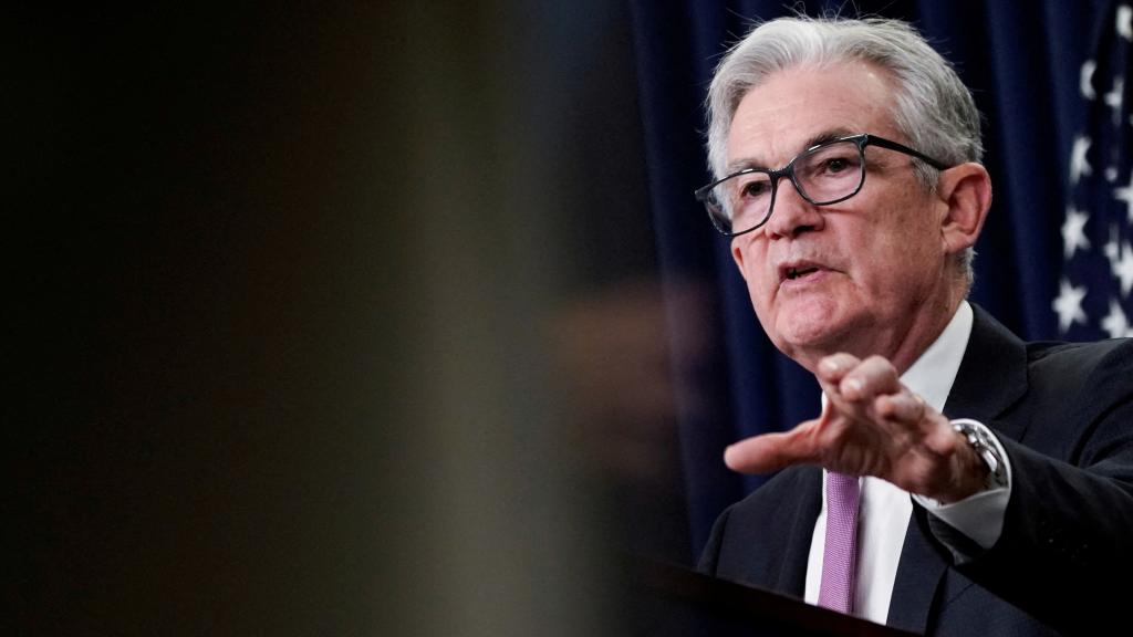 Jerome Powell, presidente de la Reserva Federal, durante la rueda de prensa posterior a la última reunión de política monetaria del FOMC.