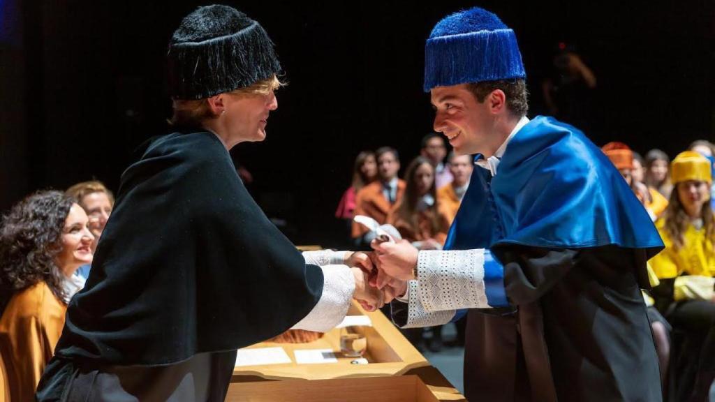 Carlos Huesa, durante su investidura como doctor de la Universidad de Navarra.