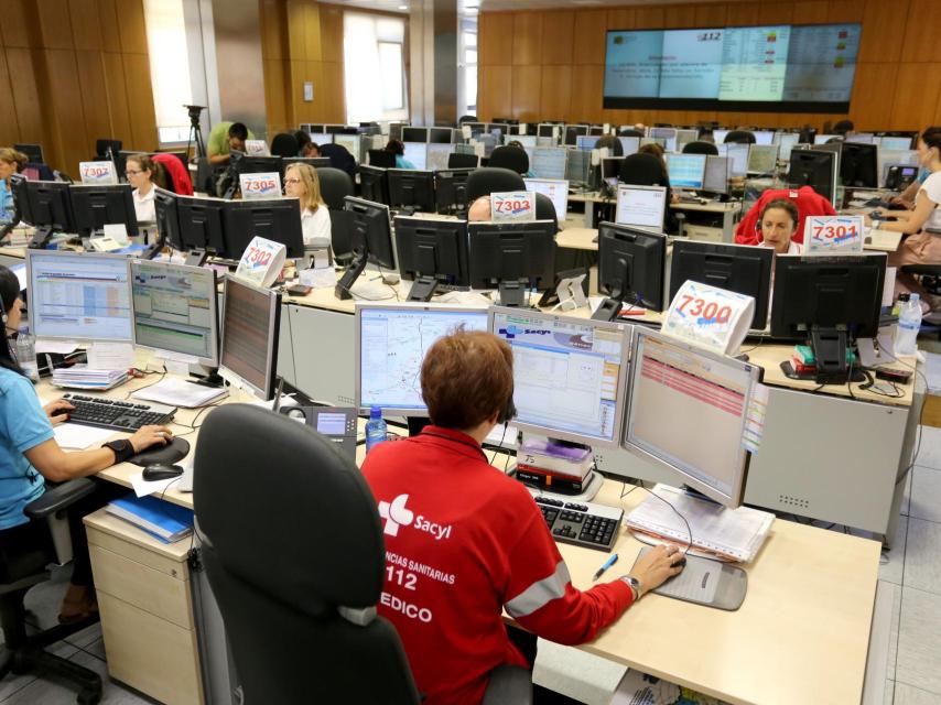 Sala en la que se reciben las llamadas de Emergencias del 112 en Castilla y León.