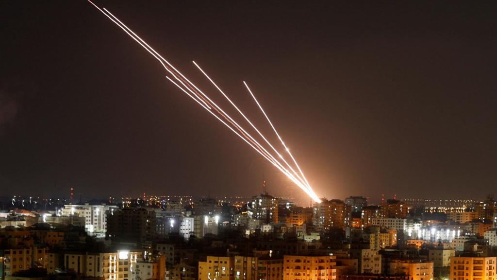 Misiles lanzados por los terroristas palestinos sobre Israel.
