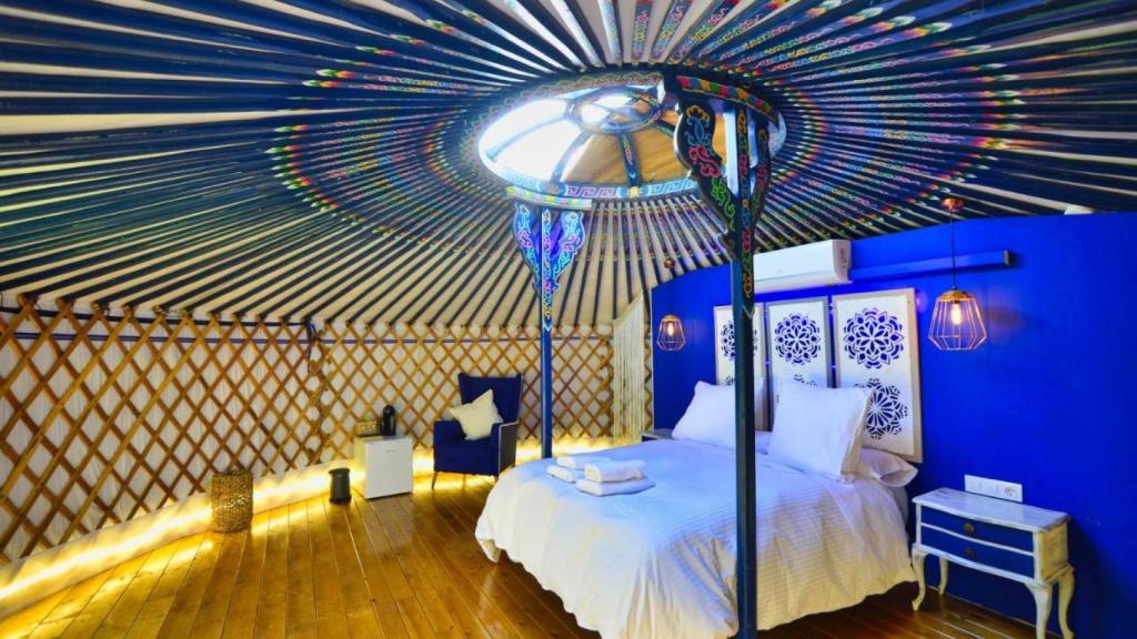 Interior de una yurta