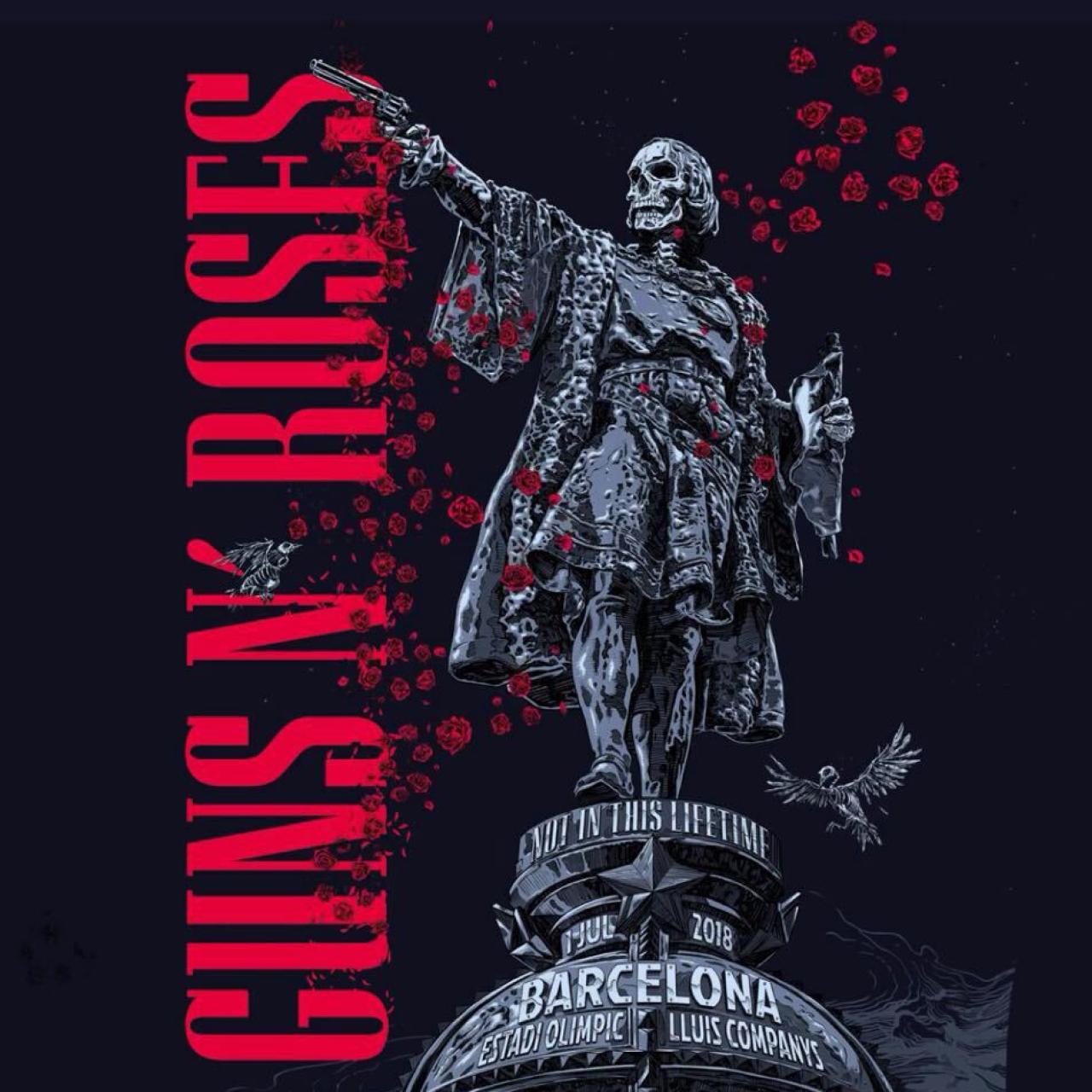 Cartel para el concierto de los Guns N' Roses en Barcelona.