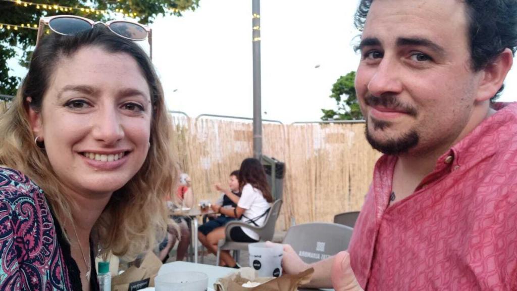 La pareja horas antes del concierto.