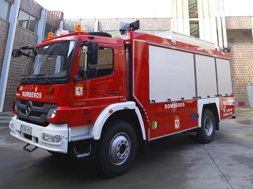 Imagen de archivo de un vehículo de los Bomberos de León.