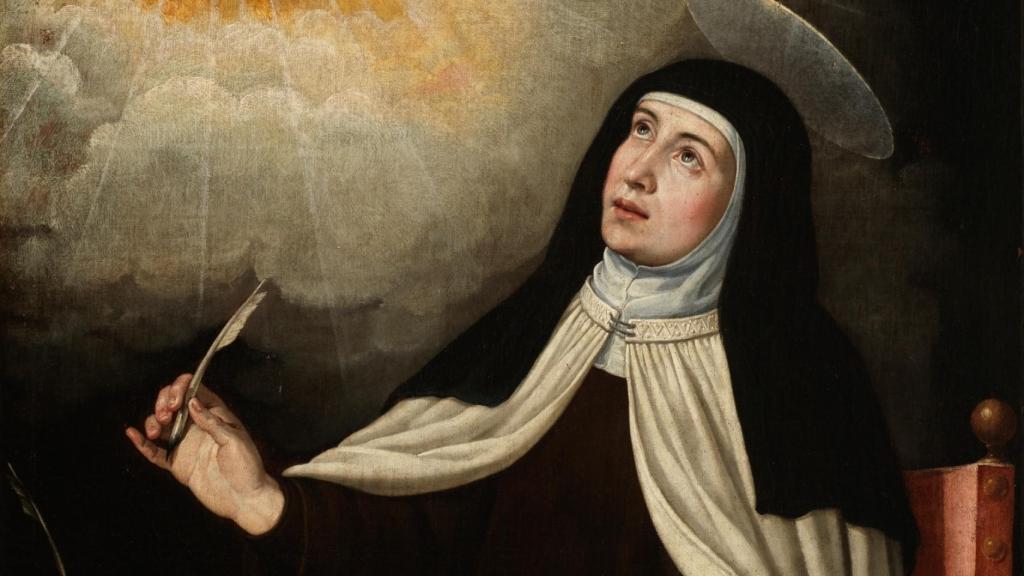 Óleo sobre lienzo de Santa Teresa de Jesús en el Museo del Prado. Anónimo. Obra copiada de José de Ribera