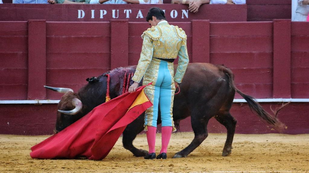 Jesús Romero, ante su primer utrero.