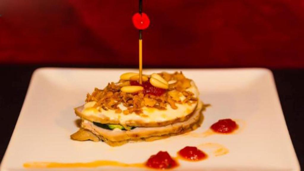 Pincho piñonero con el que concursó el Hostal Camino Real en la edición de 2019