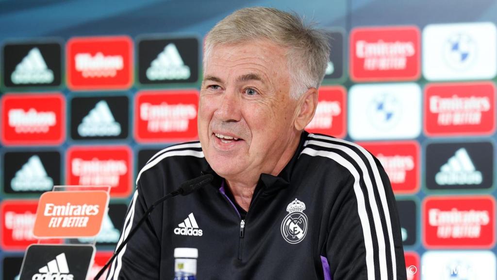 Ancelotti, en rueda de prensa con el Real Madrid
