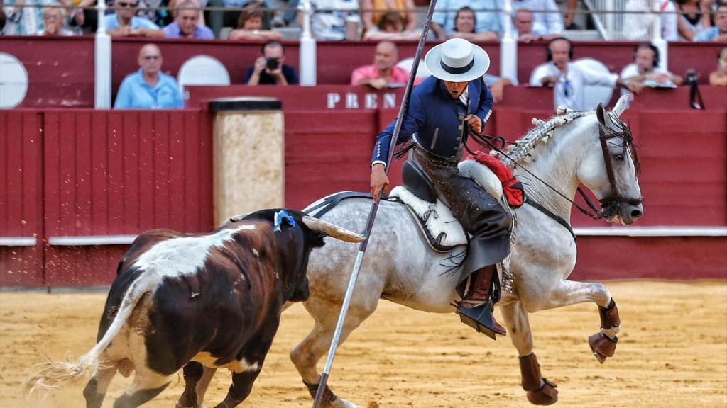 Martín Ferrer con la garrocha.