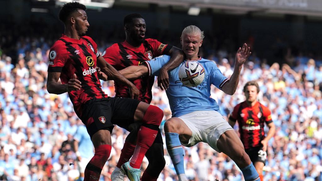 Erling Haaland, durante el Manchester City - Bournemouth de la Premier League 2022/2023