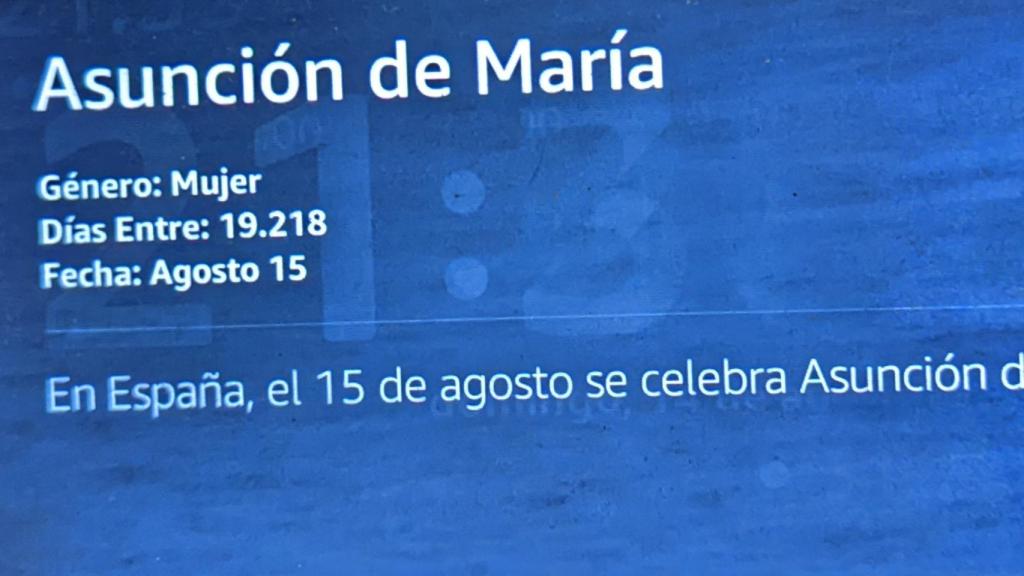 Alexa fue incapaz de aclararme si era festivo