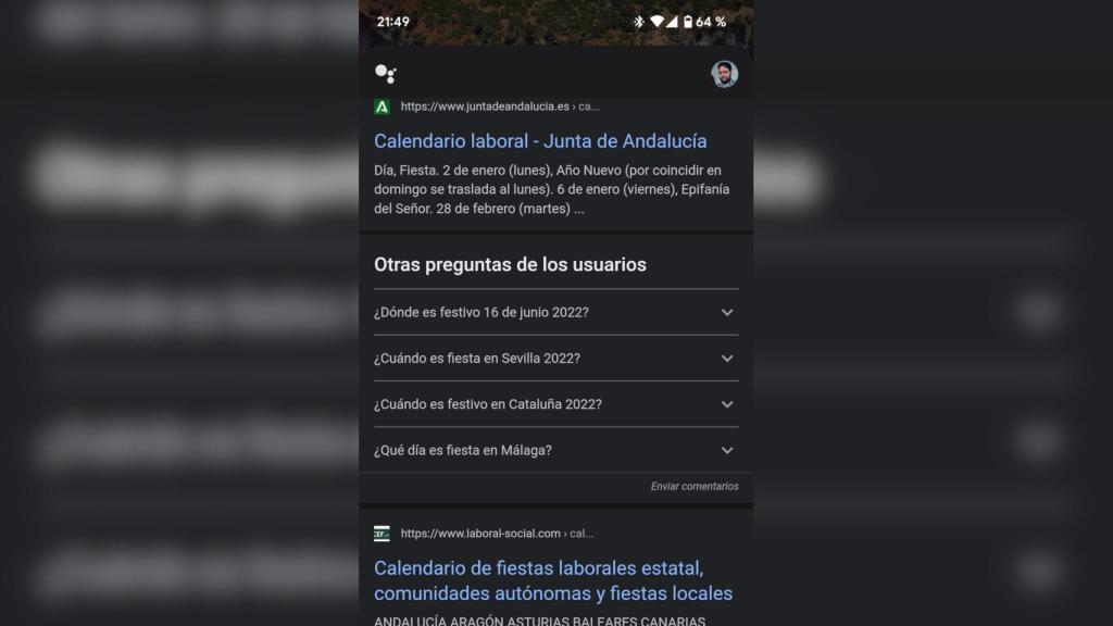 El Asistente de Google en el móvil mostró resultados sacados de Internet