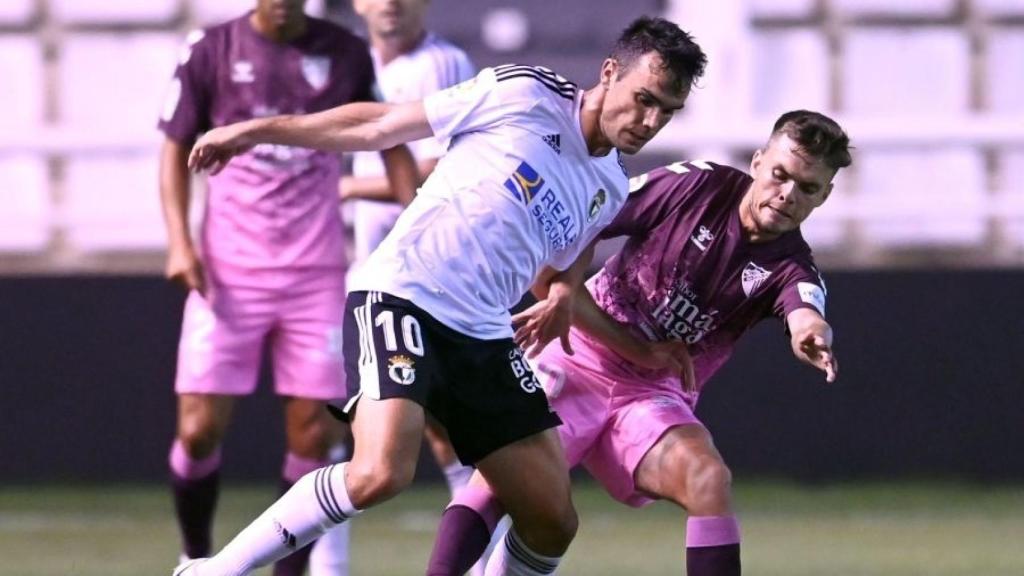 Aleix Febas durante el Burgos CF-Málaga