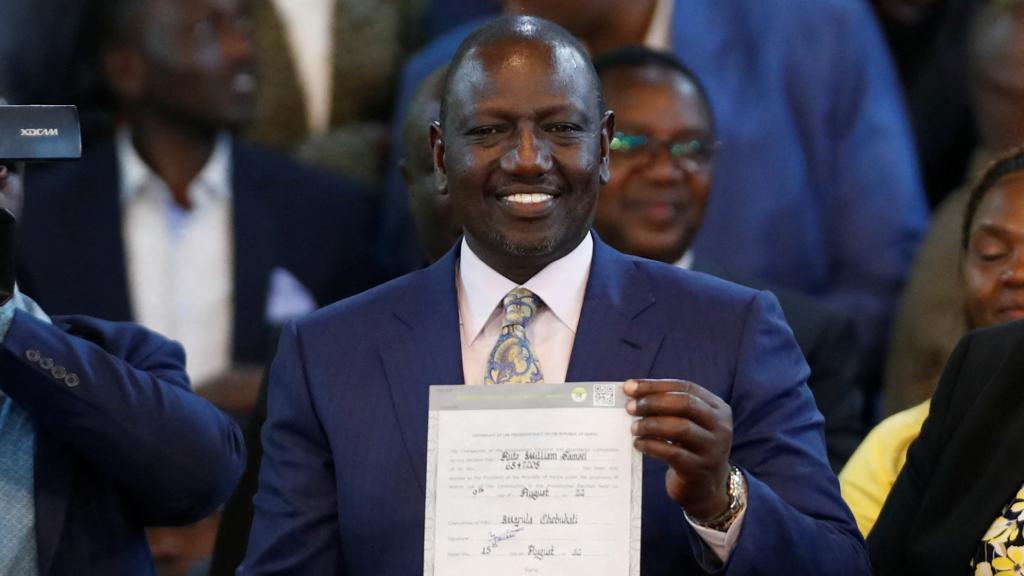 William Ruto, vicepresidente de Kenia y ganador de las elecciones presidenciales.