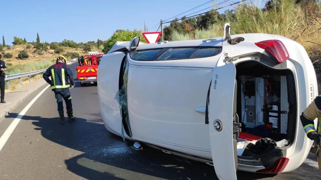 Una imagen del accidente publicada por los Bomberos del Ayuntamiento de Toledo.