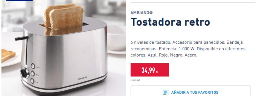 Tostadora retro de Aldi.