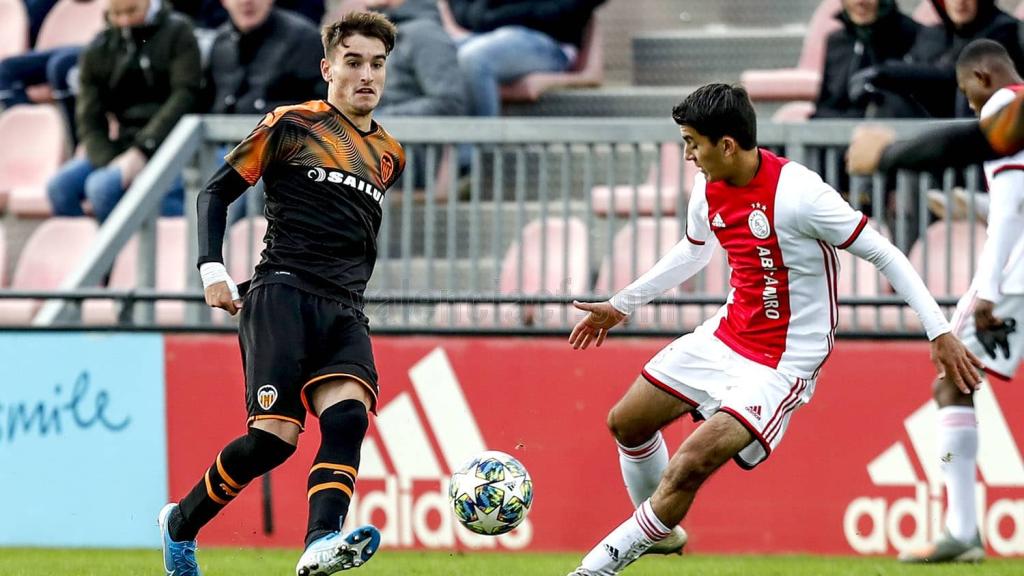 David Ruiz, durante un partido con el juvenil del Valencia
