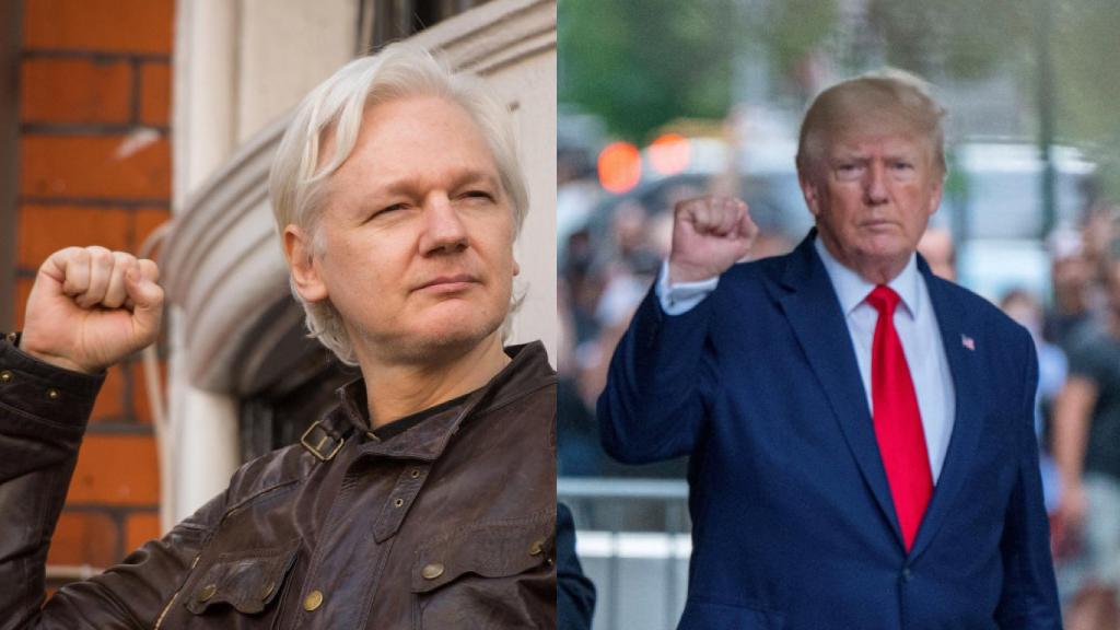 Julian Assange y Donald Trump.