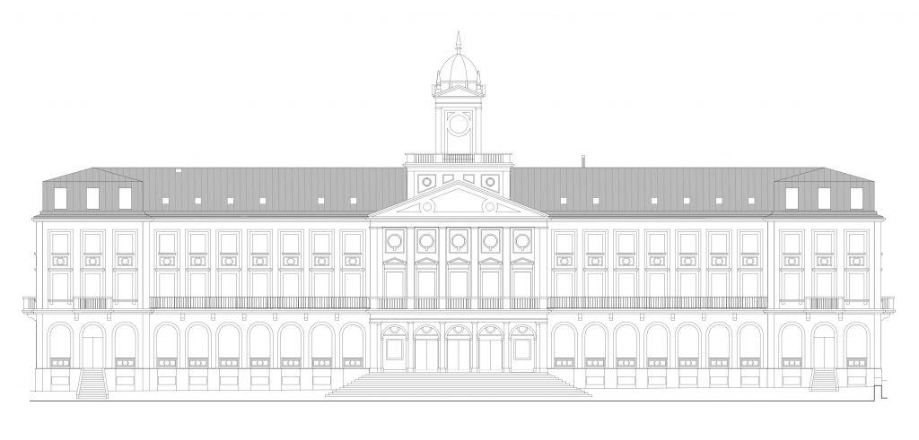 Aspecto que lucirá el edificio consistorial tras la rehabilitación. Imagen: Concello de Ferrol