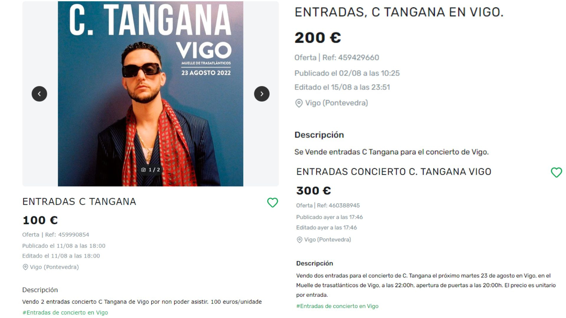 Algunos de los anuncios que aún se pueden encontrar en Internet.