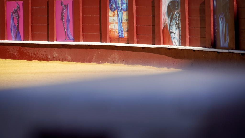 Plaza decorada para la 'Picassiana'.