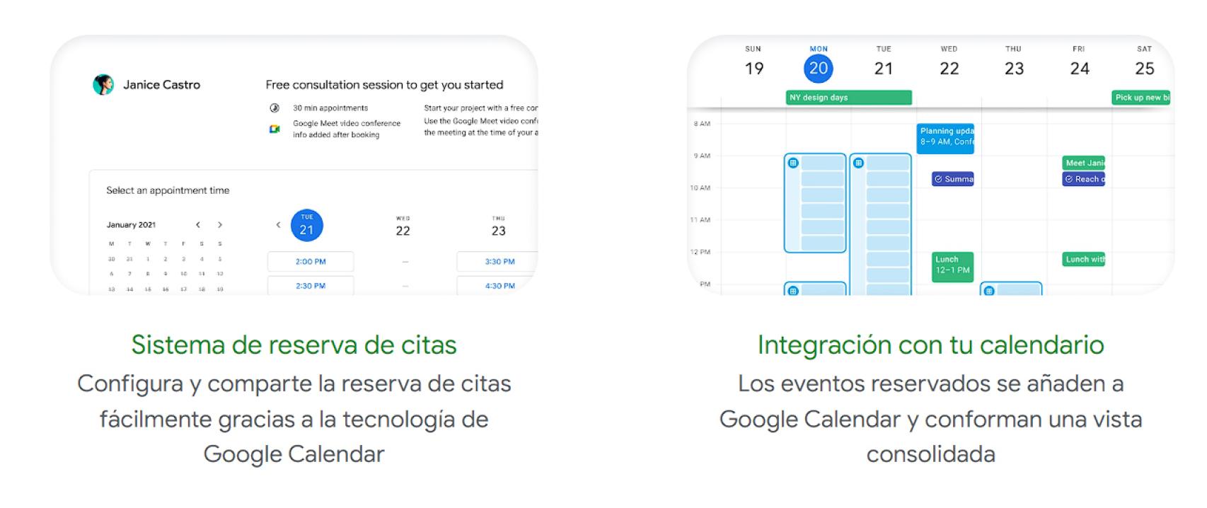 Calendario en Workspace