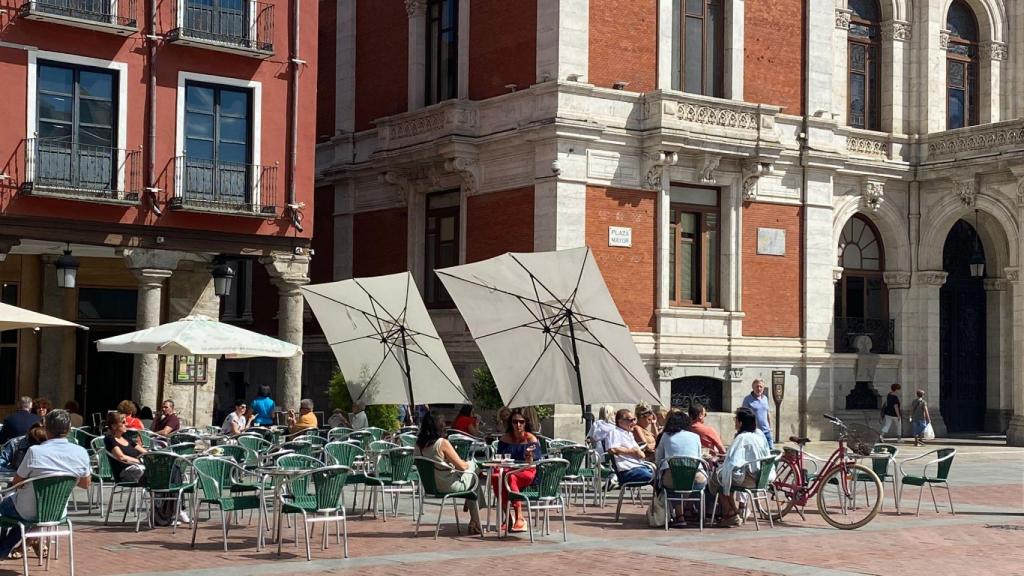 Una terraza en la Plaza Mayor de Valladolid