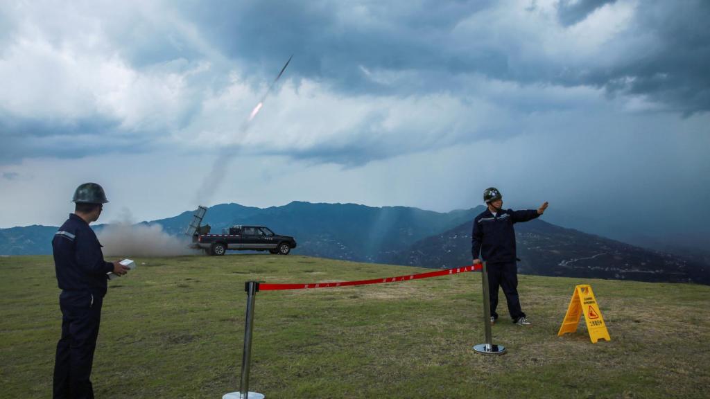 Cazadores de nubes en Yichang, China