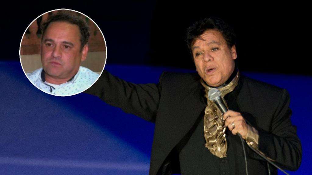 Alberto Aguilera Jr. y Juan Gabriel en una fotomontaje de EL ESPAÑOL.