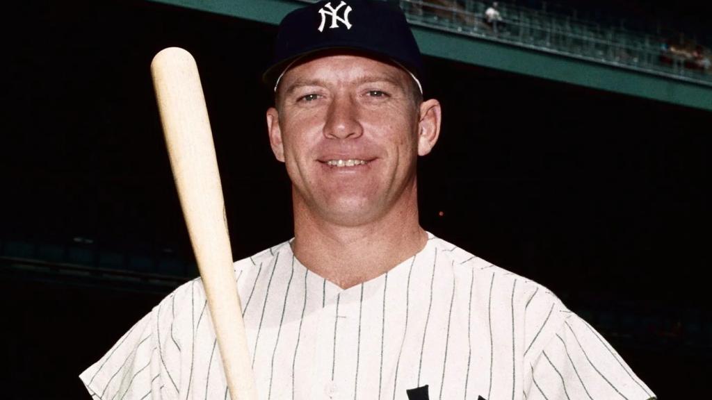 Mikey Mantle con la equipación de los New York Yankees