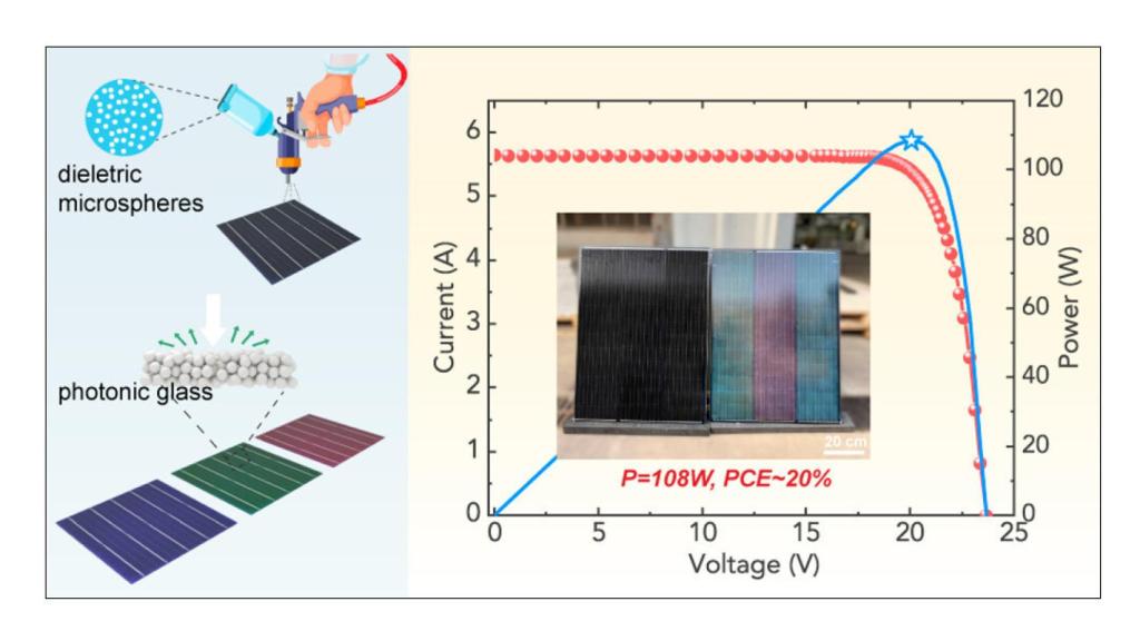 Panel solar con color