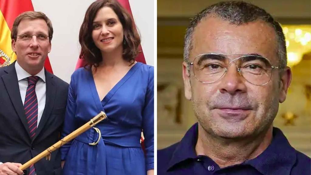 Almeida y Díaz Ayuso junto a Jorge Javier en un fotomontaje.