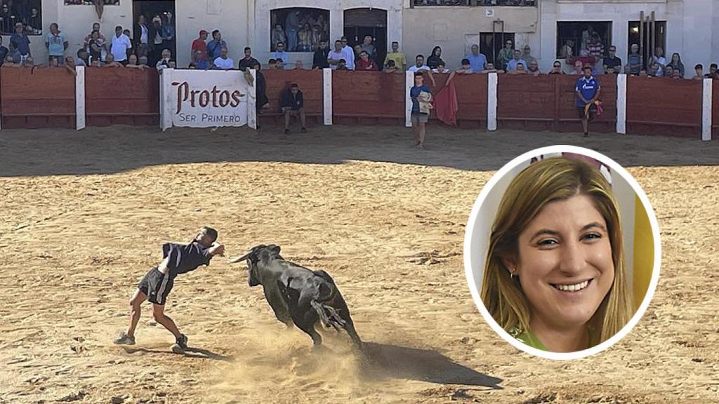 Un festejo taurino en Peñafiel y la delegada territorial de la Junta en Valladolid, Raquel Alonso