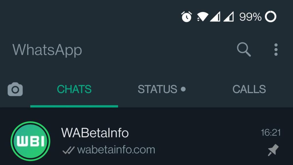 Estados en la lista de chats de WhatsApp