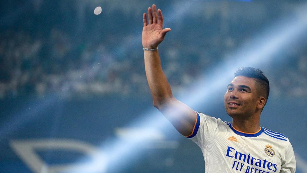 Casemiro, en el Santiago Bernabéu durante la celebración de La Decimocuarta