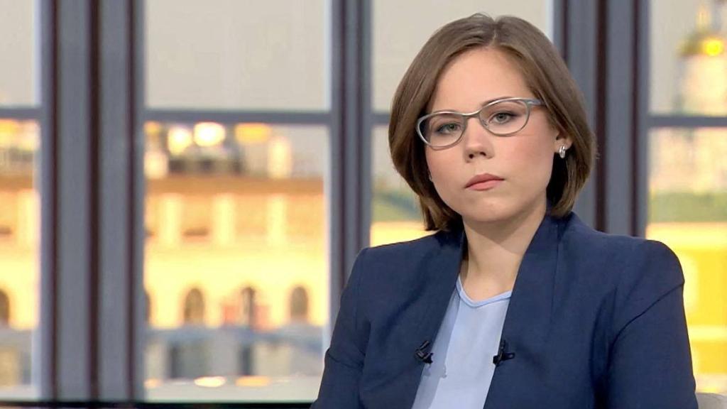 La politóloga Darya Dugina en un plató de televisión en Moscú.