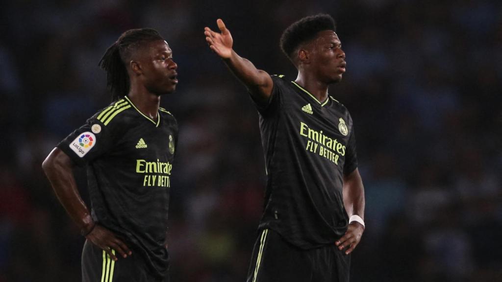 Camavinga y Tchouaméni, en un partido del Real Madrid de la temporada 2022/2023