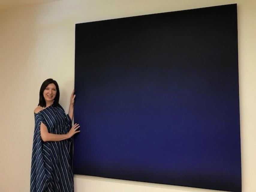 La comunicadora, en otro momento de la entrevista.