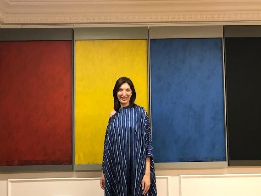 Mercedes Zubiaga en un momento de la entrevista.