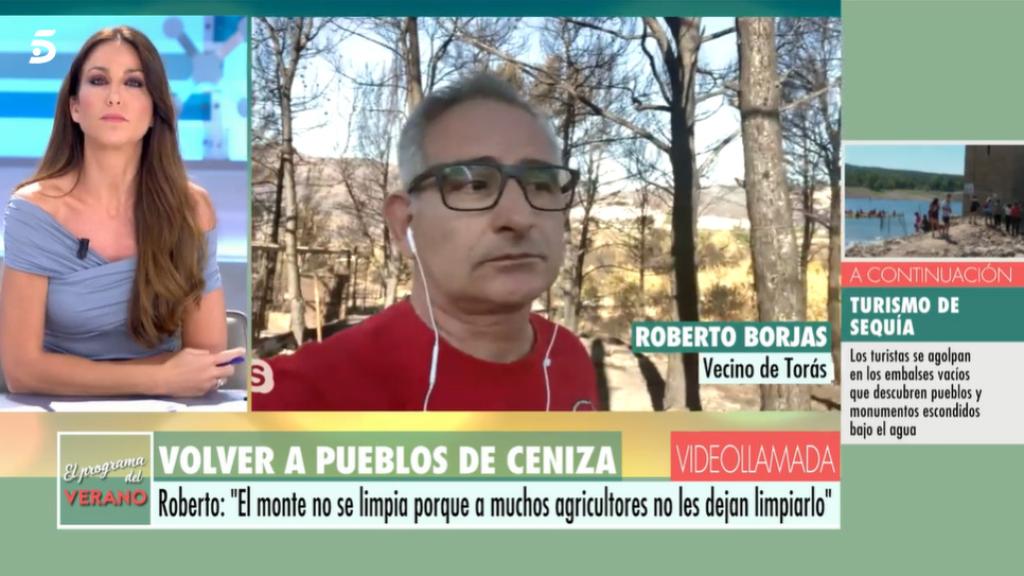 Un afectado por los incendios rompe a llorar en 'El programa del verano'.
